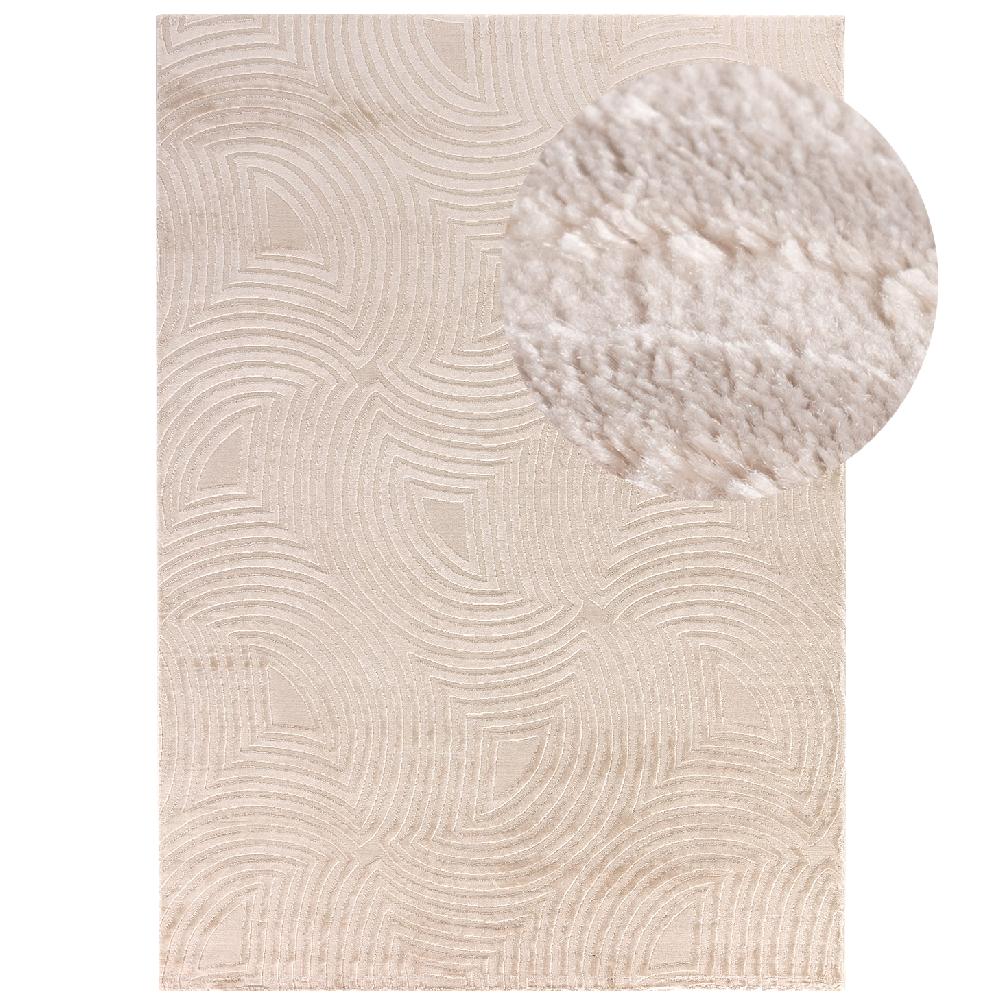 deco tapis Tapis Salon Beige laineux à motif en relief MEDUSE