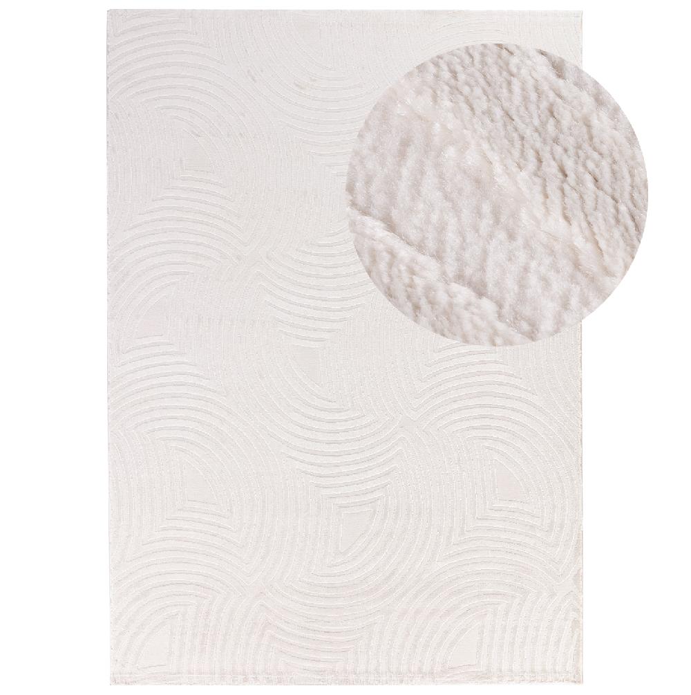 deco tapis Tapis Salon Beige laineux à motif en relief MEDUSE