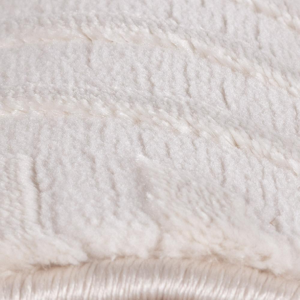 Deco Tapis Tapis Salon Beige Laineux à Motif En Relief NOA