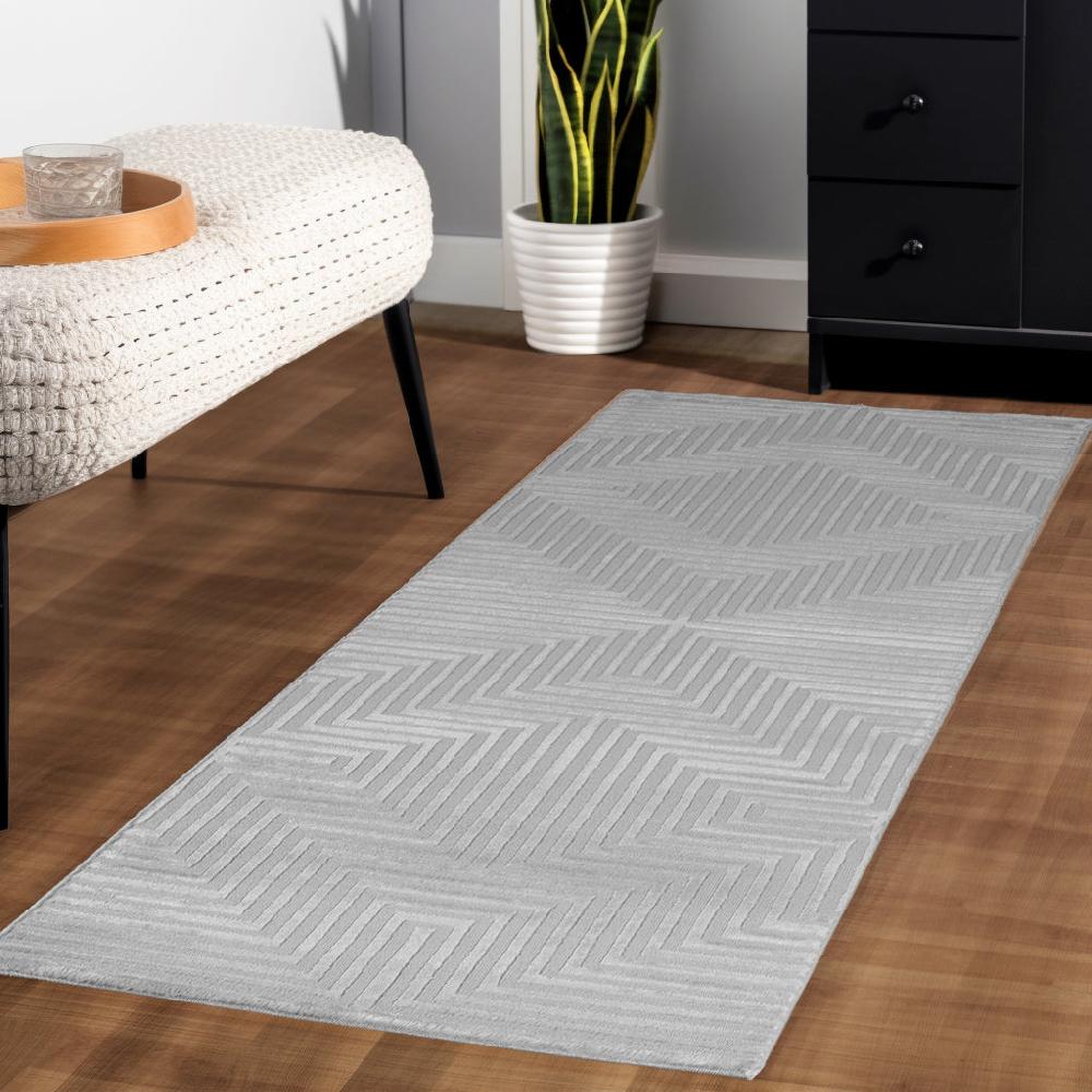 Deco Tapis Tapis Salon Beige Laineux à Motif En Relief NOA