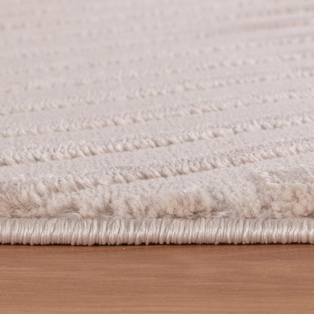 Deco Tapis Tapis Salon Beige Laineux à Motif En Relief NOA