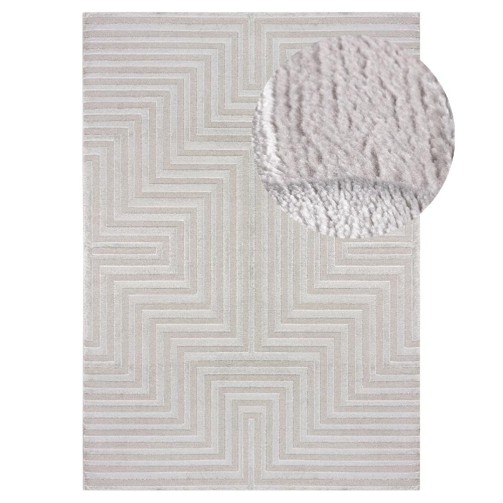 deco tapis Tapis Salon Beige laineux à motif en relief RIFI
