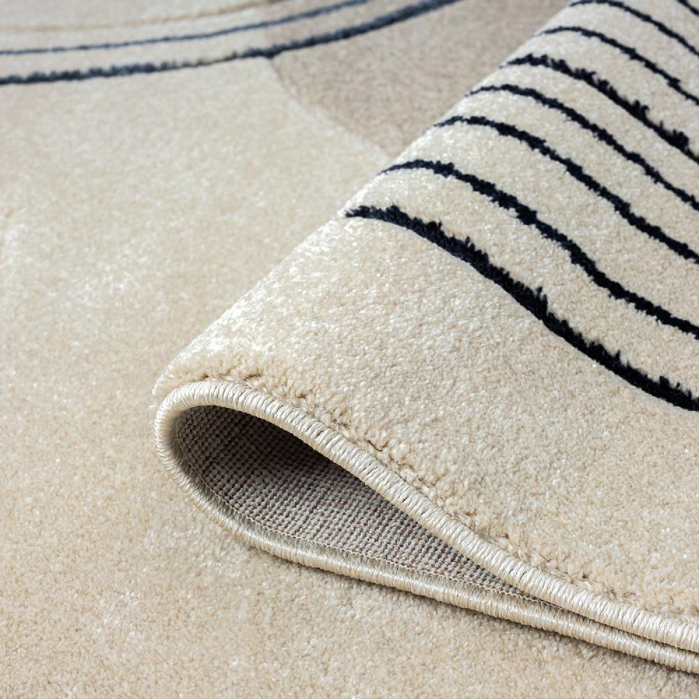 Deco Tapis Tapis Salon & Chambre Bohème Abstrait Beige Et Ocre