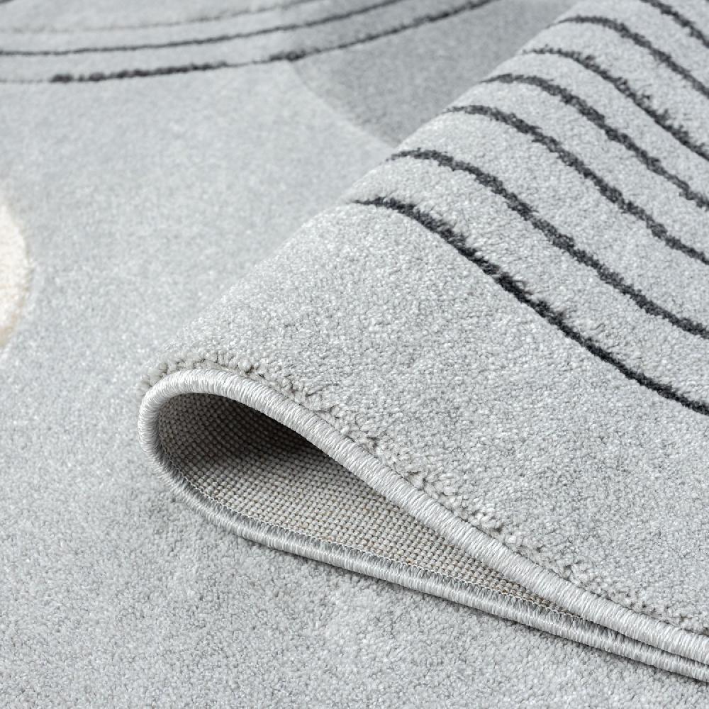 Deco Tapis Tapis Salon & Chambre Bohème Abstrait Gris Et Crème