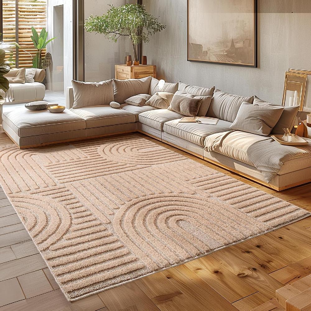Deco Tapis Tapis Unicolore Avec Motifs Effet Relief