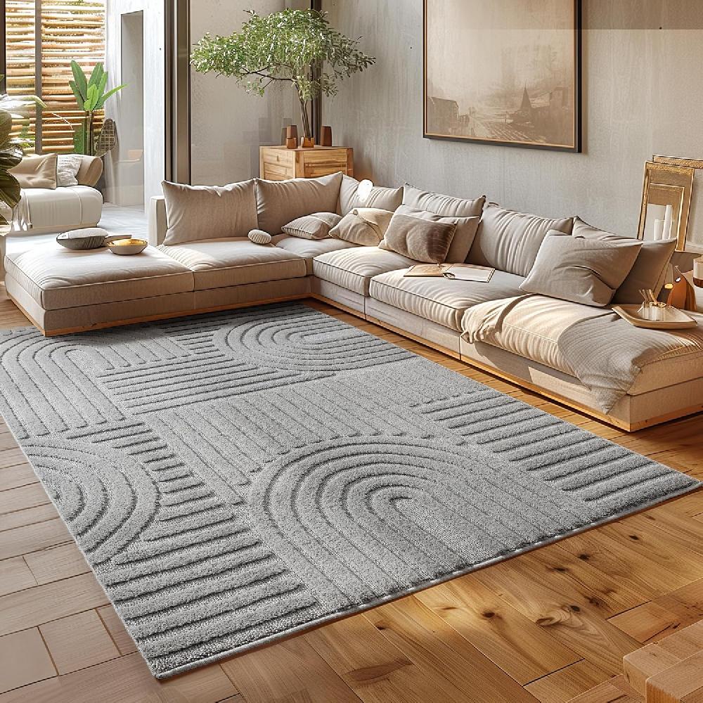 Deco Tapis Tapis Unicolore Avec Motifs Effet Relief