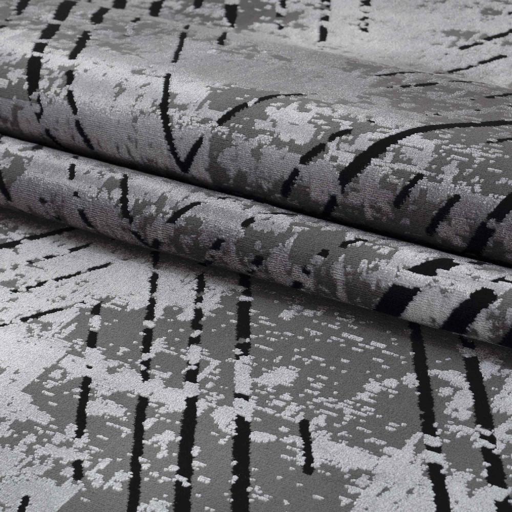 Deco Tapis Tapis Vintage Géométrique Aspect Viscose Gris