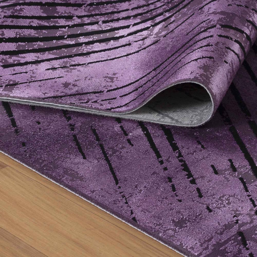 Deco Tapis Tapis Vintage Géométrique Aspect Viscose Violet