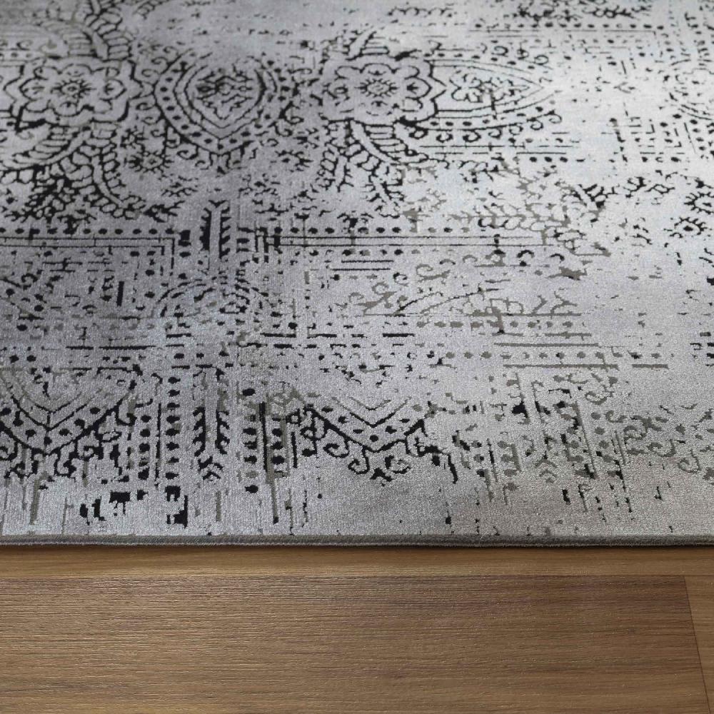 Deco Tapis Tapis Vintage Oriental Aspect Viscose Gris
