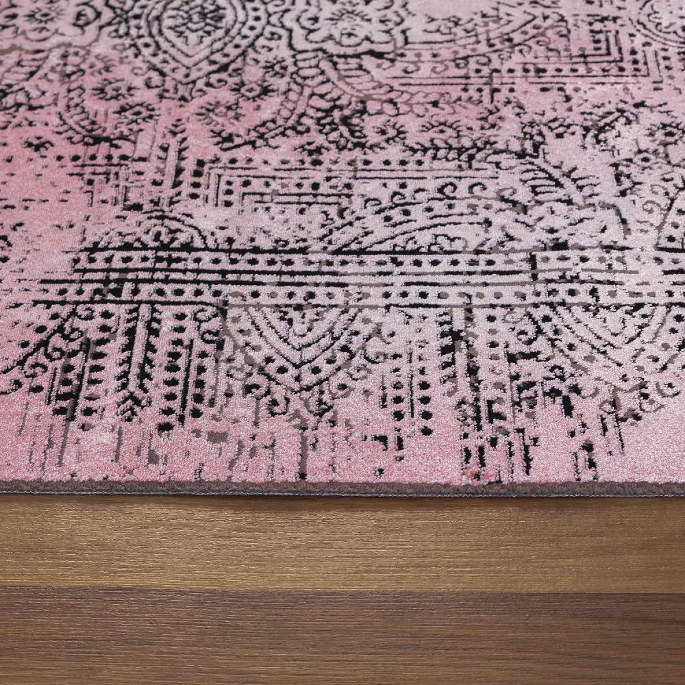 Deco Tapis Tapis Vintage Oriental Aspect Viscose Rose