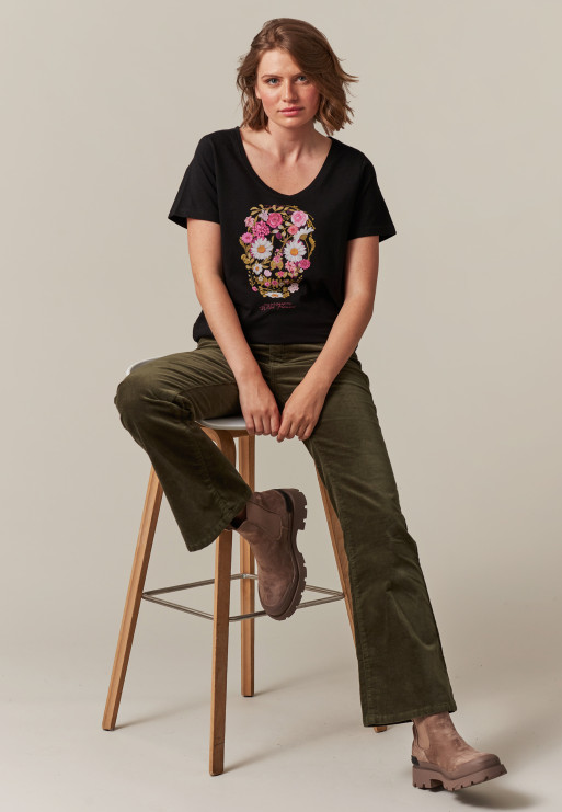Deeluxe T-shirt FLOWERSKULL