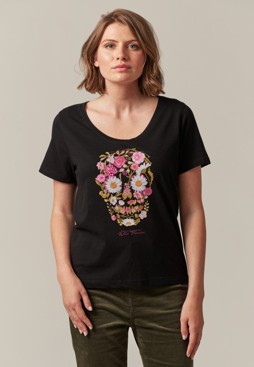 deeluxe T-shirt FLOWERSKULL
