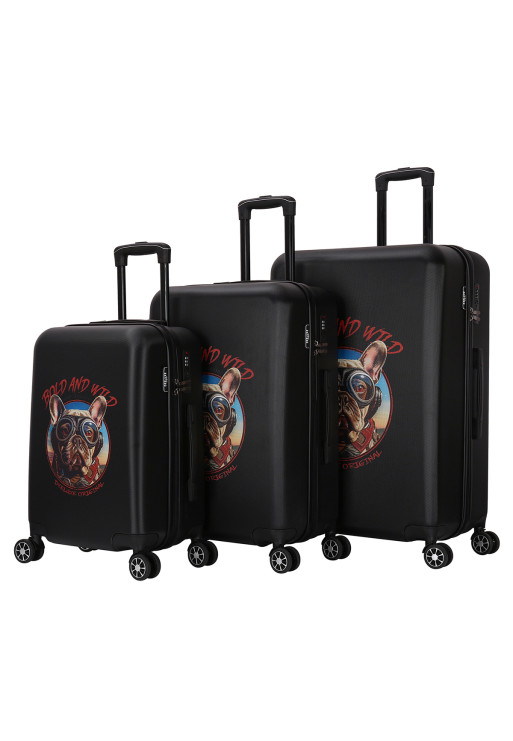 deeluxe Set de 3 valises 4 roues ABS - DOGGY RIDER - DEELUXE