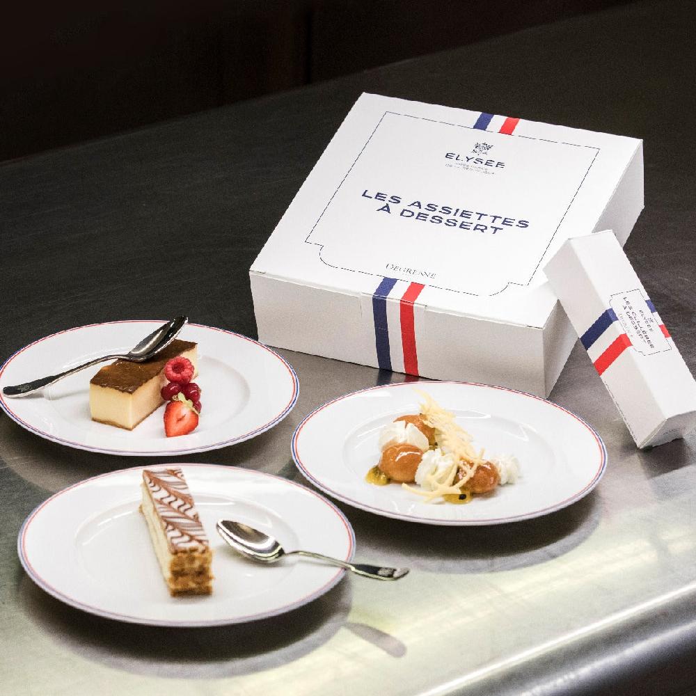 Degrenne Paris DEGRENNE ELYSEE Coffret 4 Assiettes à Dessert République Française 22 Cm