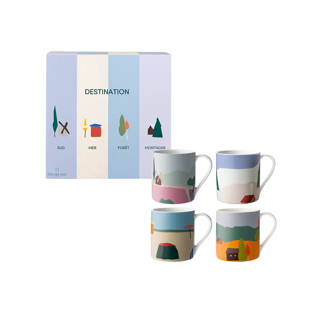 degrenne paris DESTINATION Coffret 4 mugs 30 cl