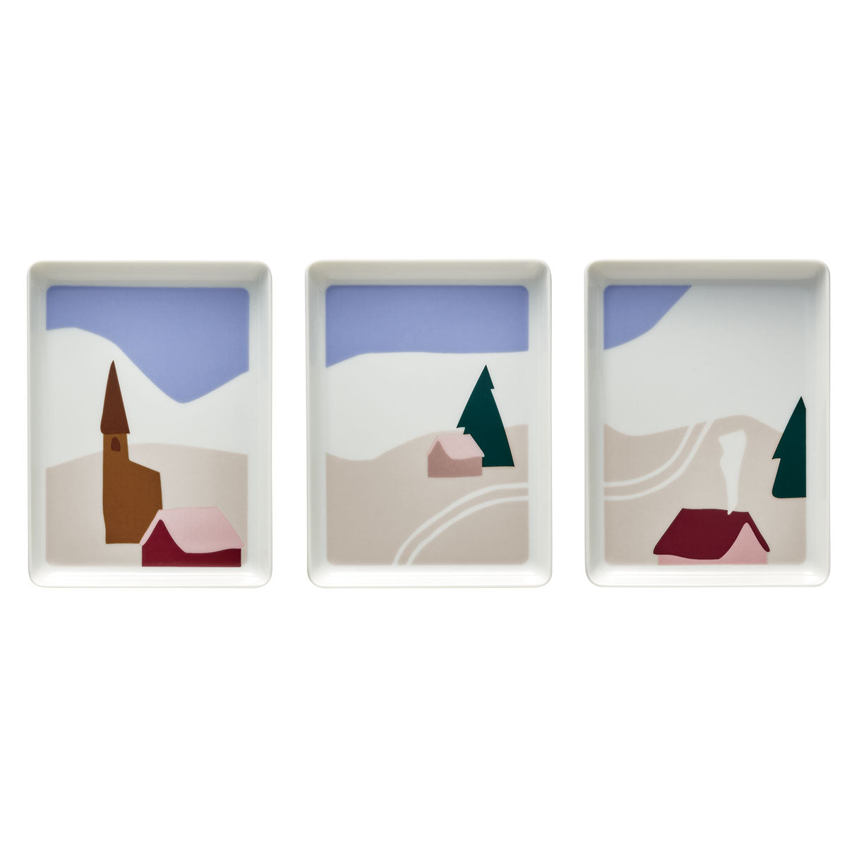 Degrenne Paris DESTINATION MONTAGNE Coffret 3 Mini Plats 16 X 12 Cm