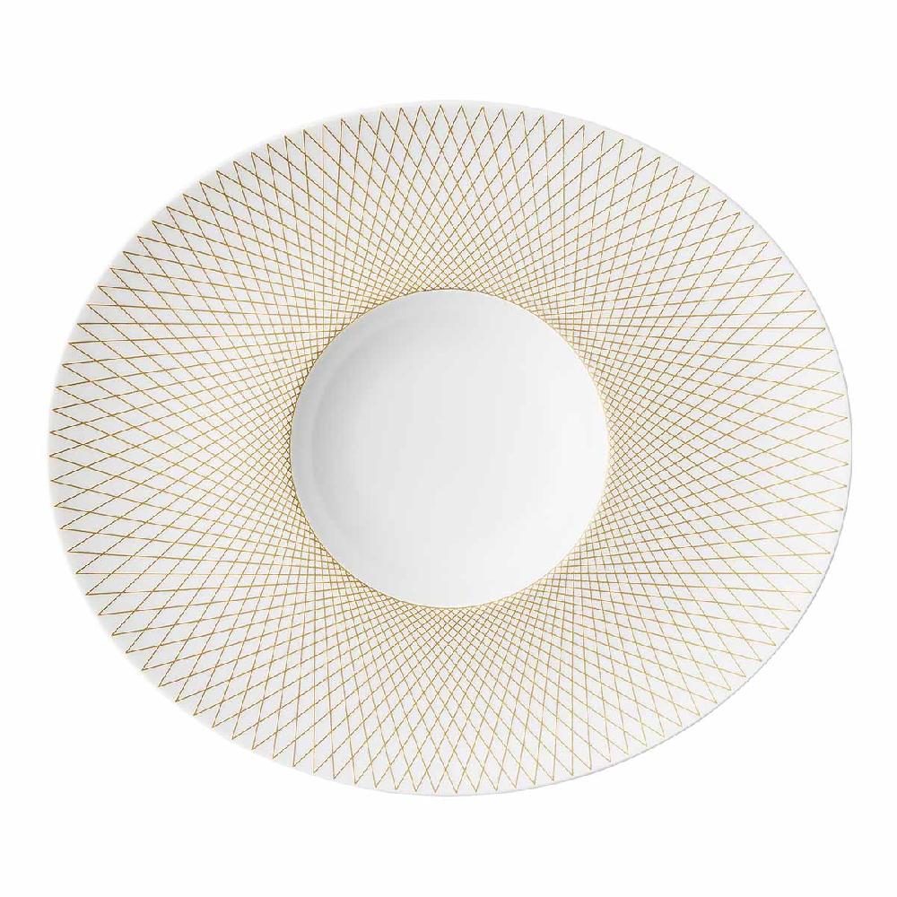 degrenne paris GRAPHIQUE CLASSIQUE DORE Assiette gourmet ovale 30cm x 26cm