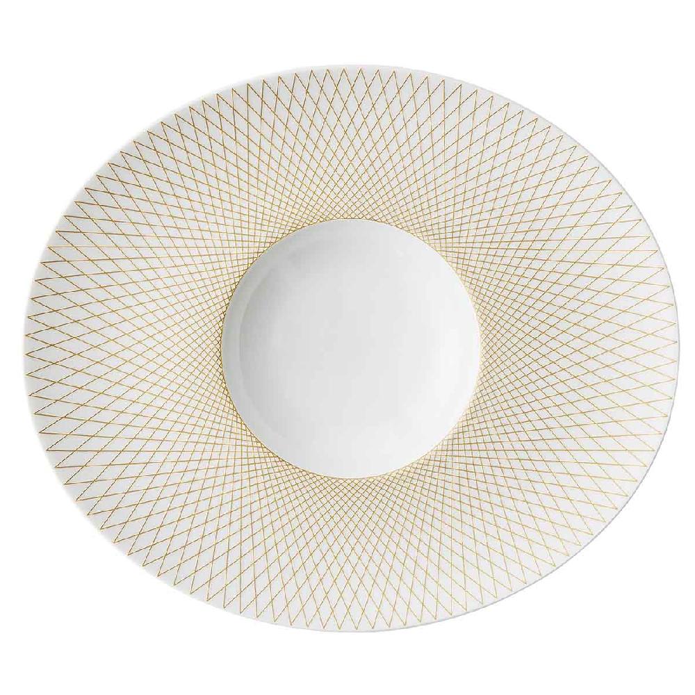 degrenne paris GRAPHIQUE CLASSIQUE DORE Assiette gourmet ovale 32cm x 27cm