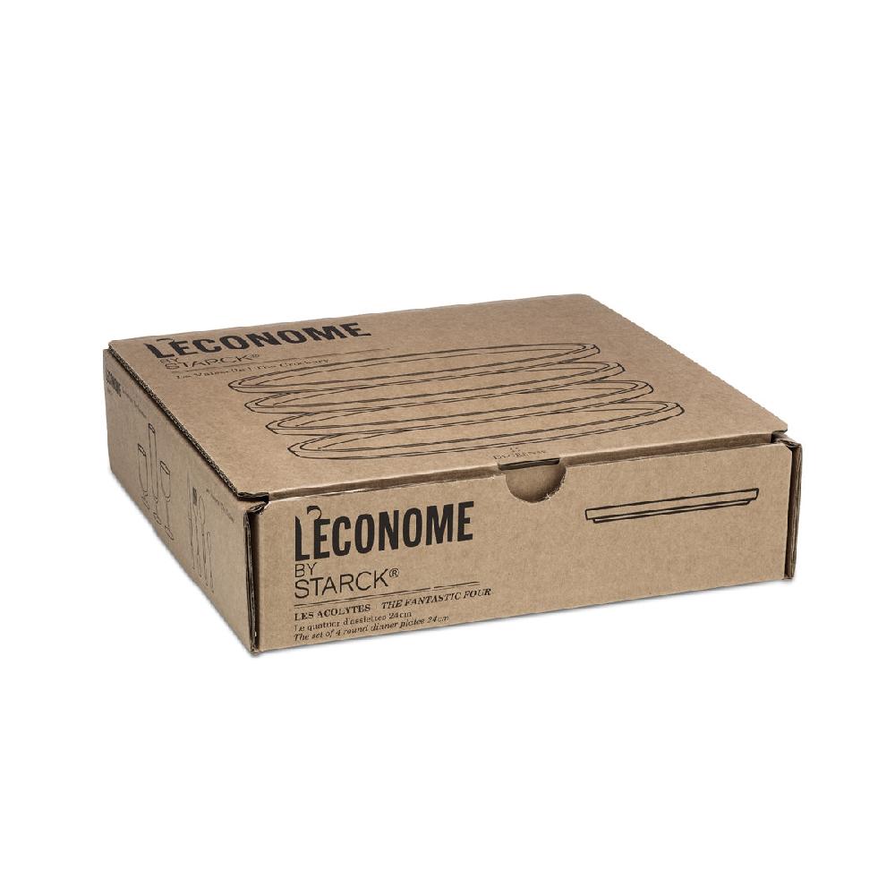 Degrenne Paris LA VAISSELLE DE L'ECONOME BLANCHE Coffret 4 Assiettes 24 Cm