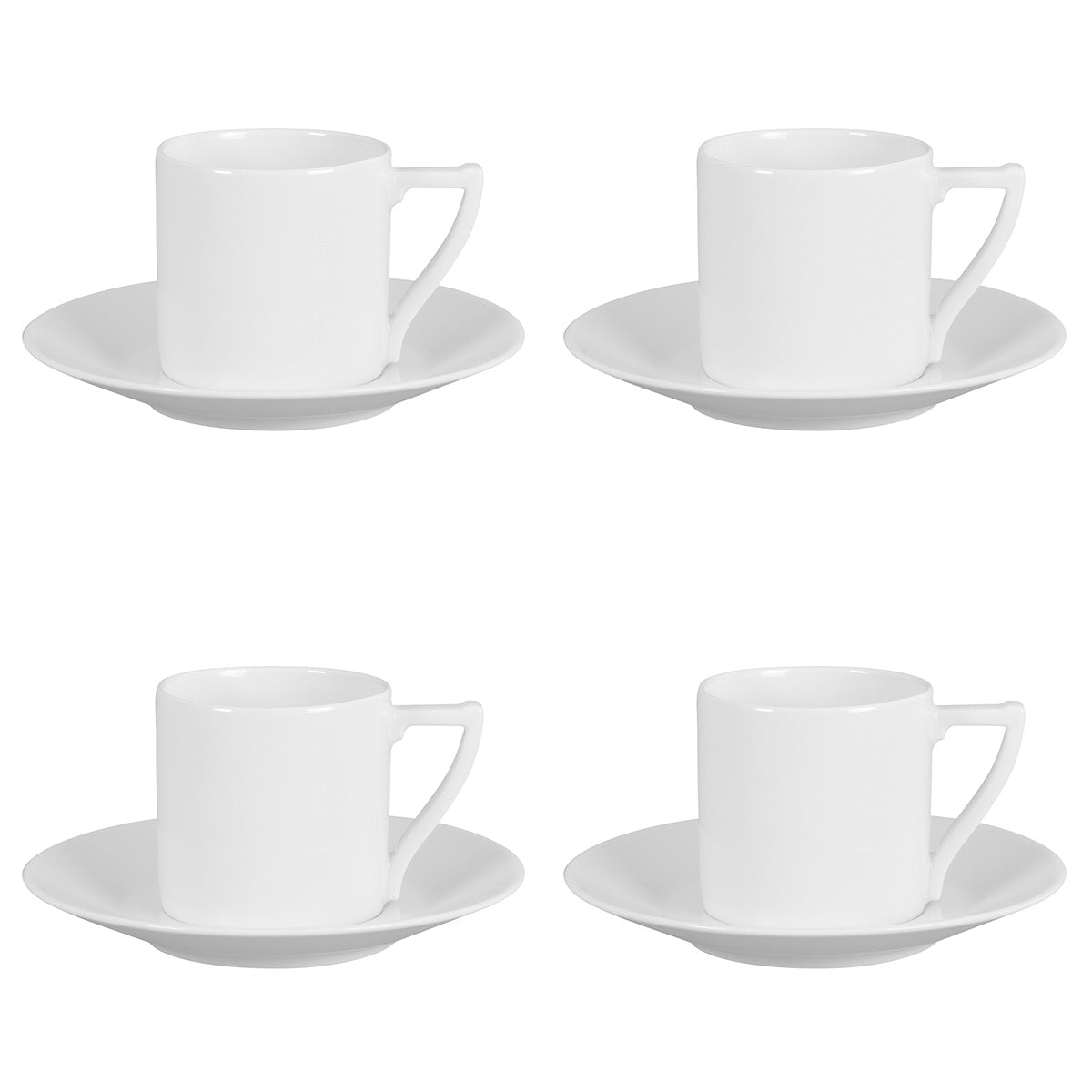 Degrenne Paris NEWPORT BLANC Coffret 4 Tasses Avec Soucoupes à Café/expresso