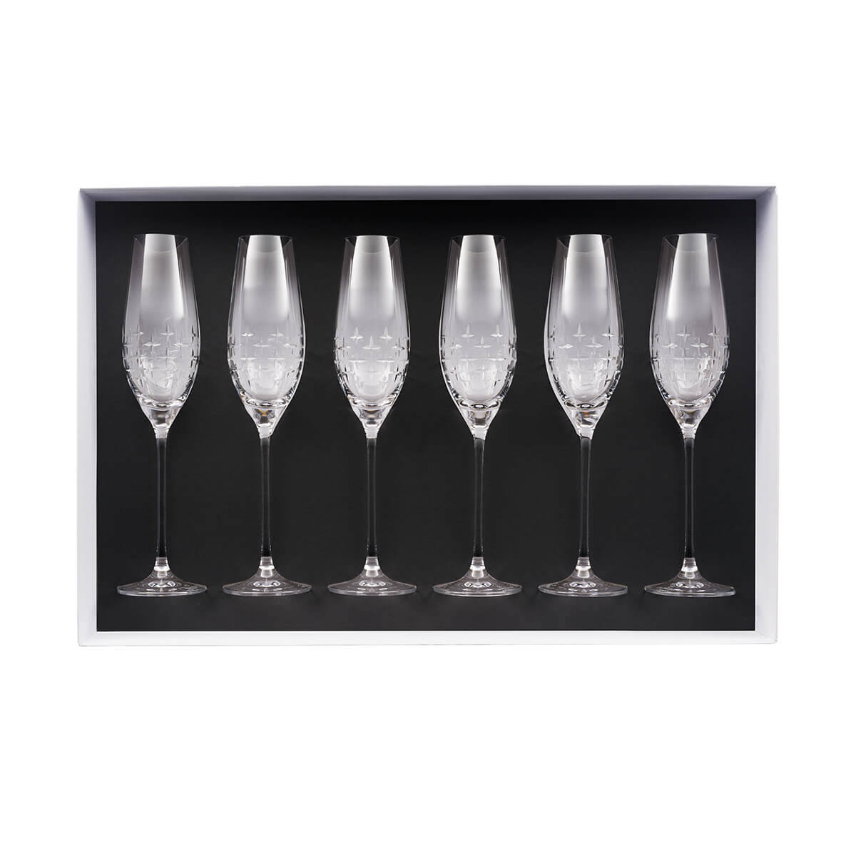 degrenne paris NEWPORT TWIST Coffret 6 flûtes à champagne 21 cl