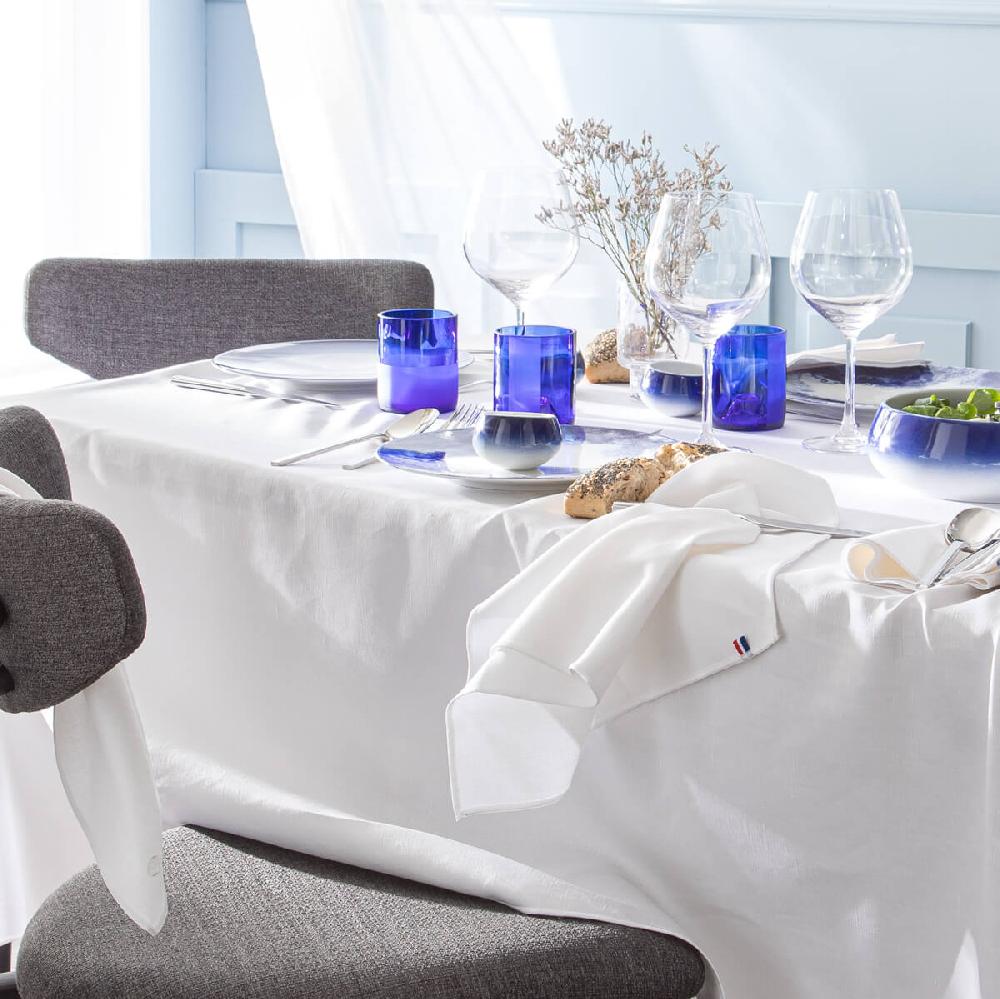 Degrenne Paris NUANCES COTON & LIN BLANC Nappe Carrée 180 X 180 Cm