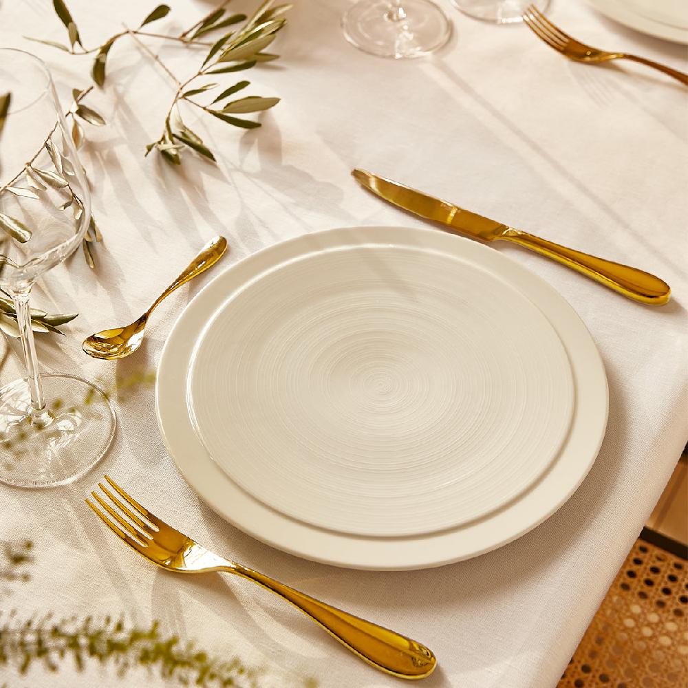 Degrenne Paris NUANCES COTON & LIN BLANC Nappe Carrée 180 X 180 Cm