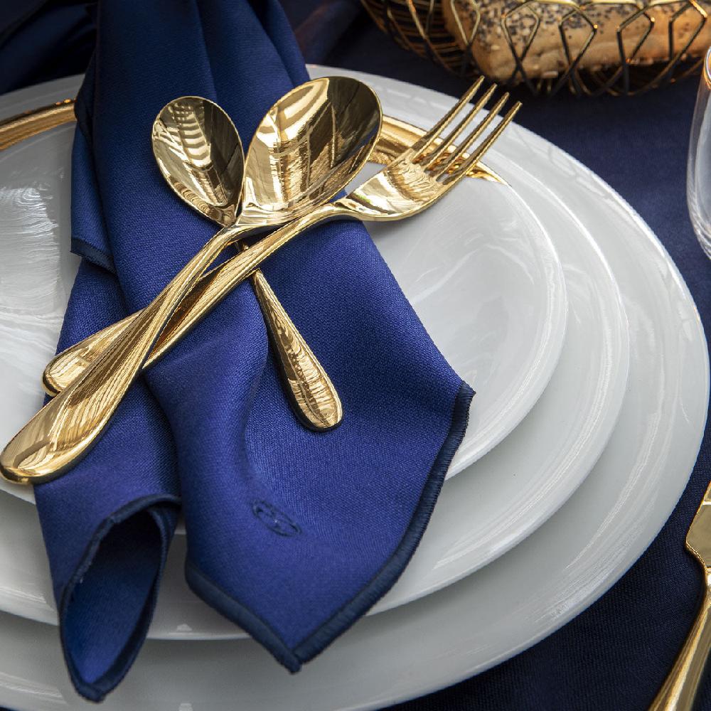 Degrenne Paris NUANCES COTON & LIN BLEU ROY Lot De 4 Serviettes 50 X 40 Cm