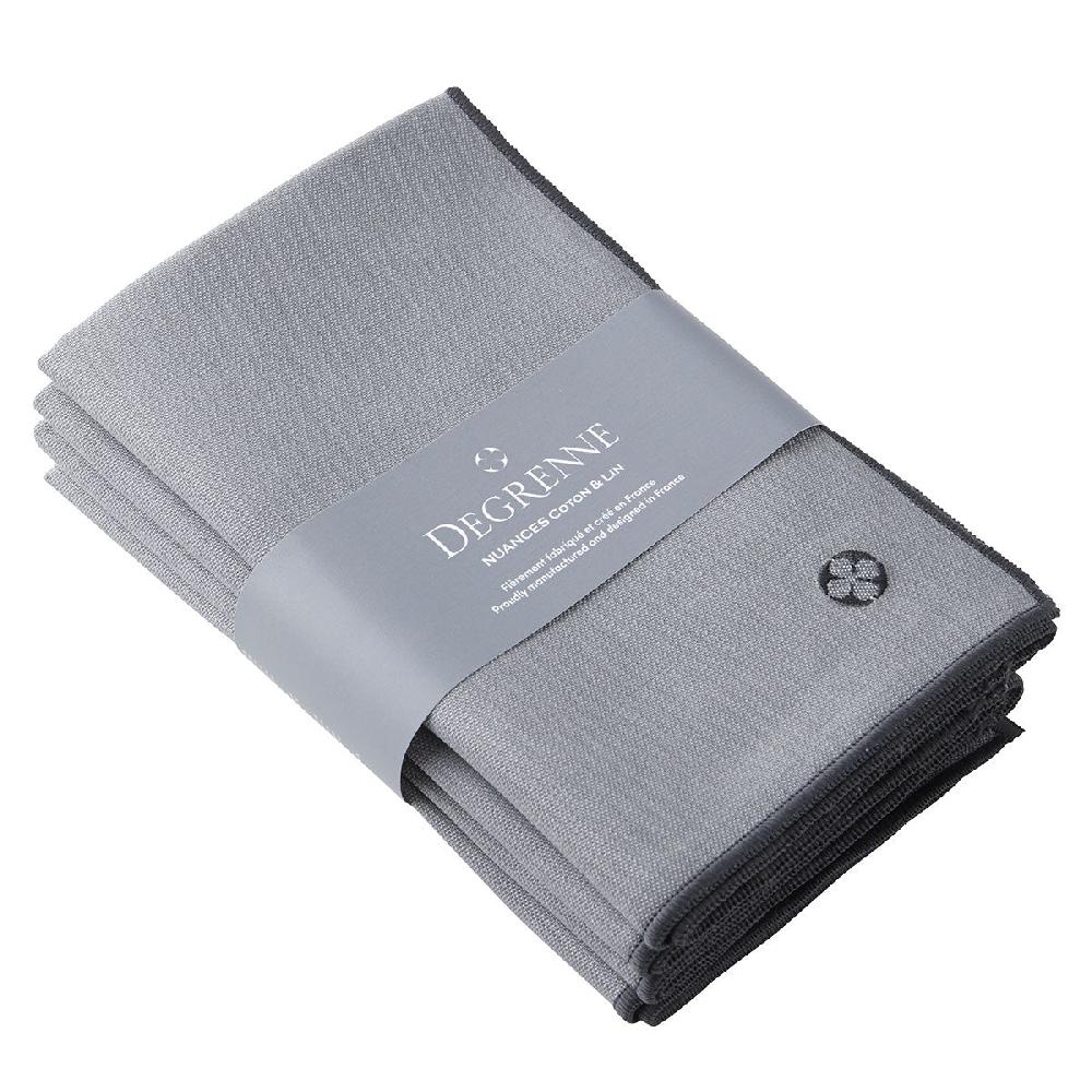 degrenne paris NUANCES COTON & LIN GRIS DEGRENNE Lot de 4 serviettes 50 x 40 cm