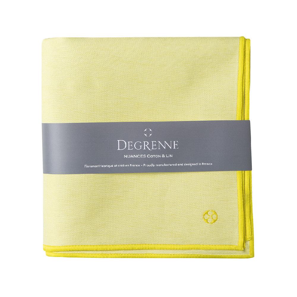 degrenne paris NUANCES COTON & LIN JAUNE PALE Nappe carrée 180 x 180 cm