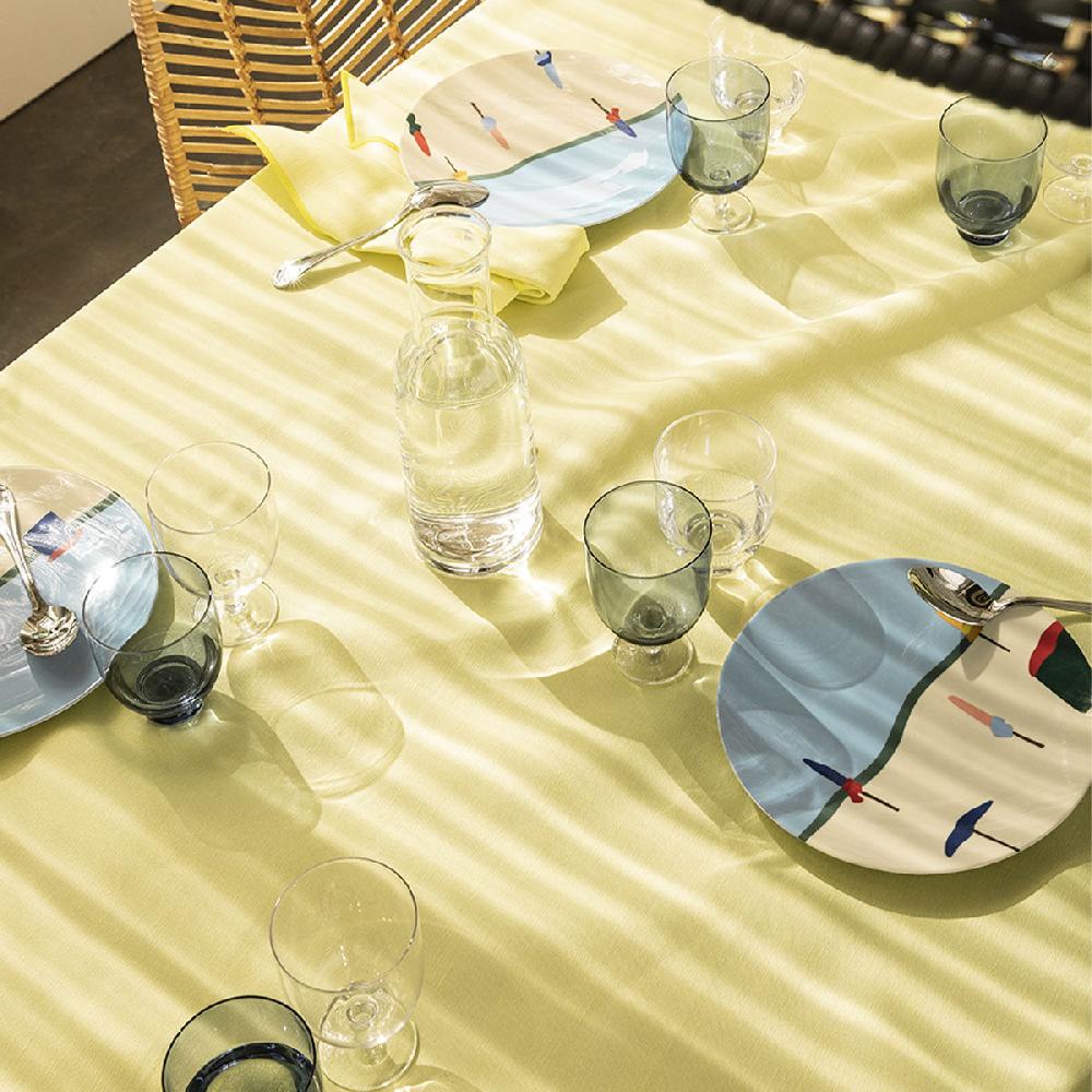 Degrenne Paris NUANCES COTON & LIN JAUNE PALE Nappe Rectangulaire 180 X 250 Cm