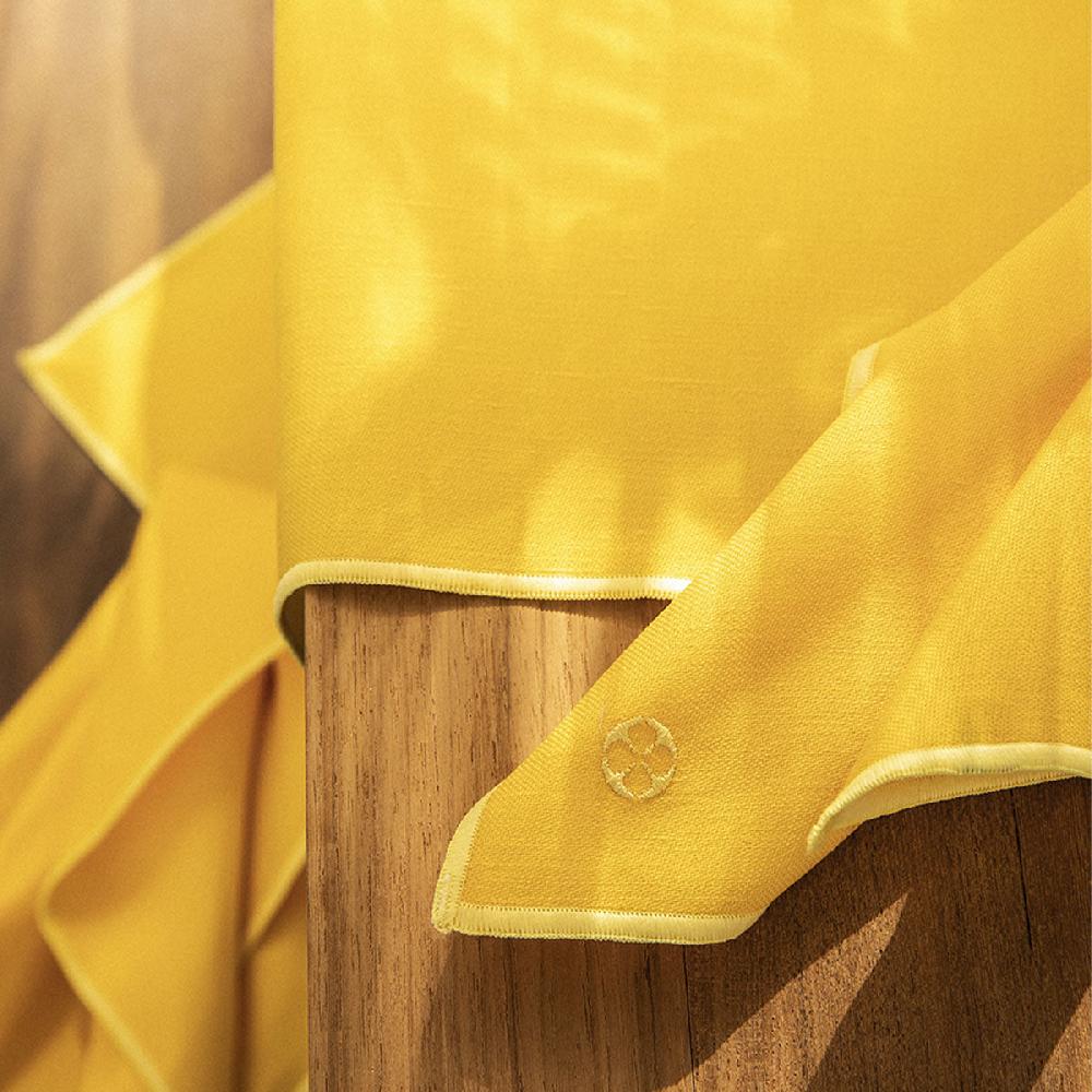 Degrenne Paris NUANCES COTON & LIN JAUNE TOURNESOL Nappe Carrée 180 X 180 Cm