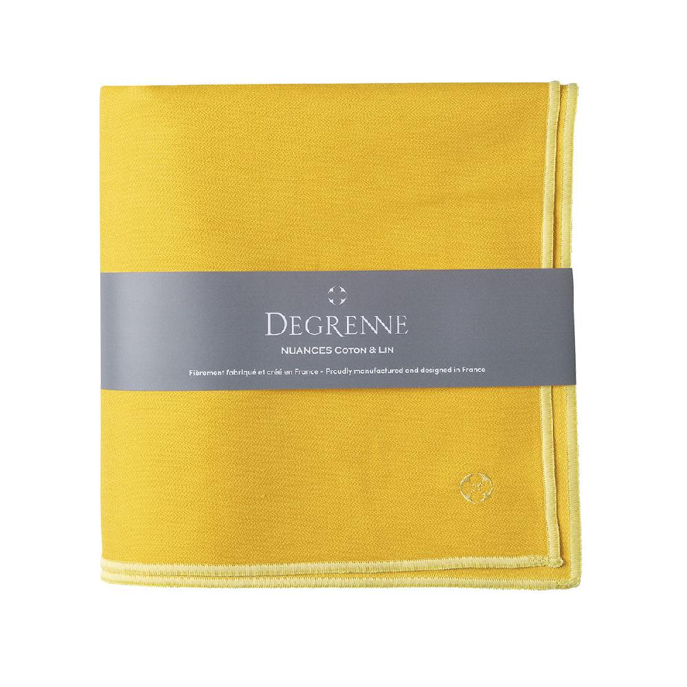 degrenne paris NUANCES COTON & LIN JAUNE TOURNESOL Nappe carrée 180 x 180 cm