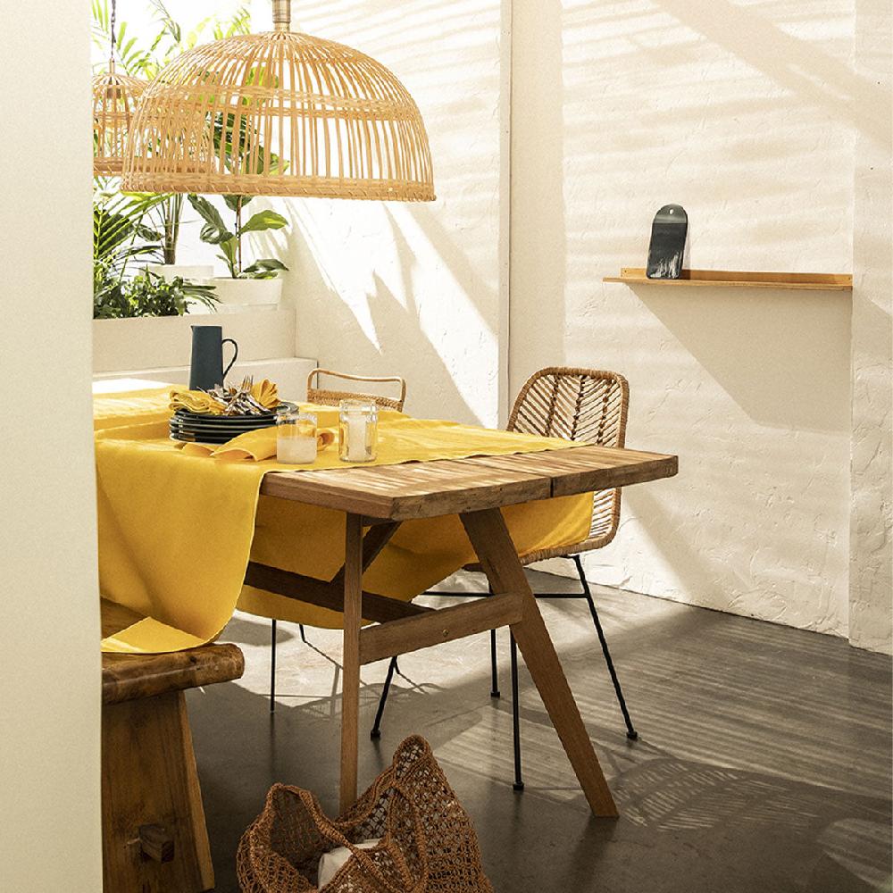 Degrenne Paris NUANCES COTON & LIN JAUNE TOURNESOL Nappe Rectangulaire 180 X 250 Cm