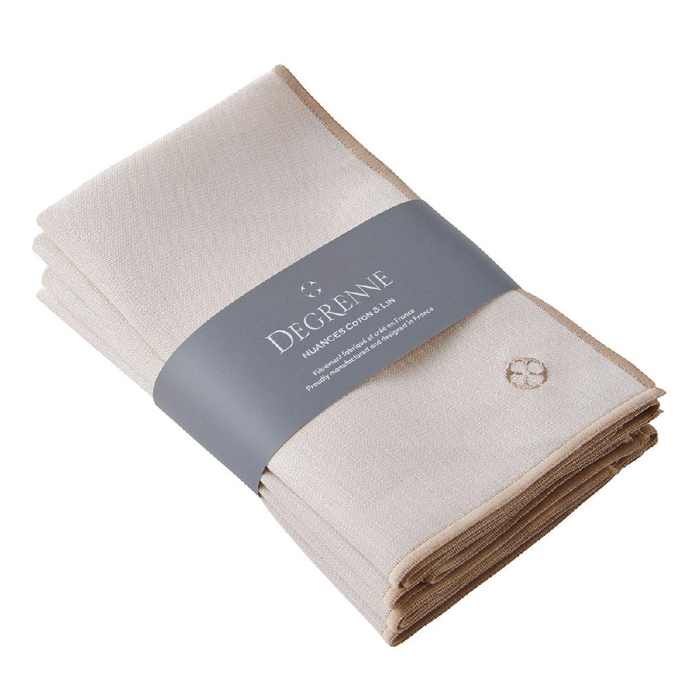 degrenne paris NUANCES COTON & LIN NUDE Lot de 4 serviettes 50 x 40 cm