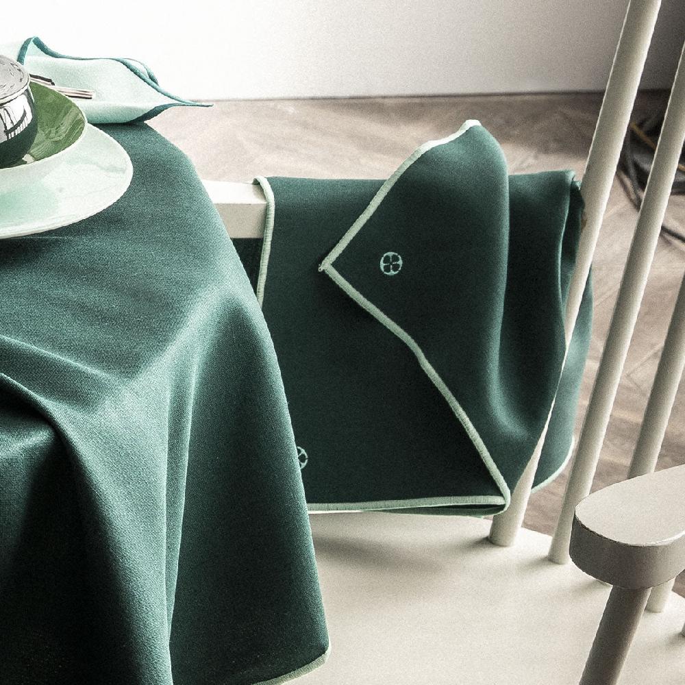 Degrenne Paris NUANCES COTON & LIN VERT EMERAUDE Lot De 4 Serviettes 50 X 40 Cm