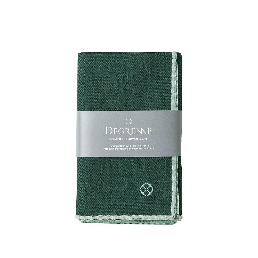 degrenne paris NUANCES COTON & LIN VERT EMERAUDE Lot de 4 serviettes 50 x 40 cm