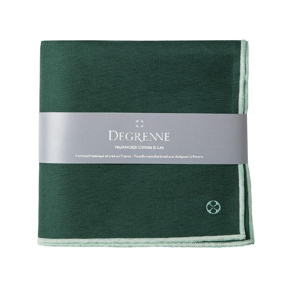 degrenne paris NUANCES COTON & LIN VERT EMERAUDE Nappe carrée 180 x 180 cm