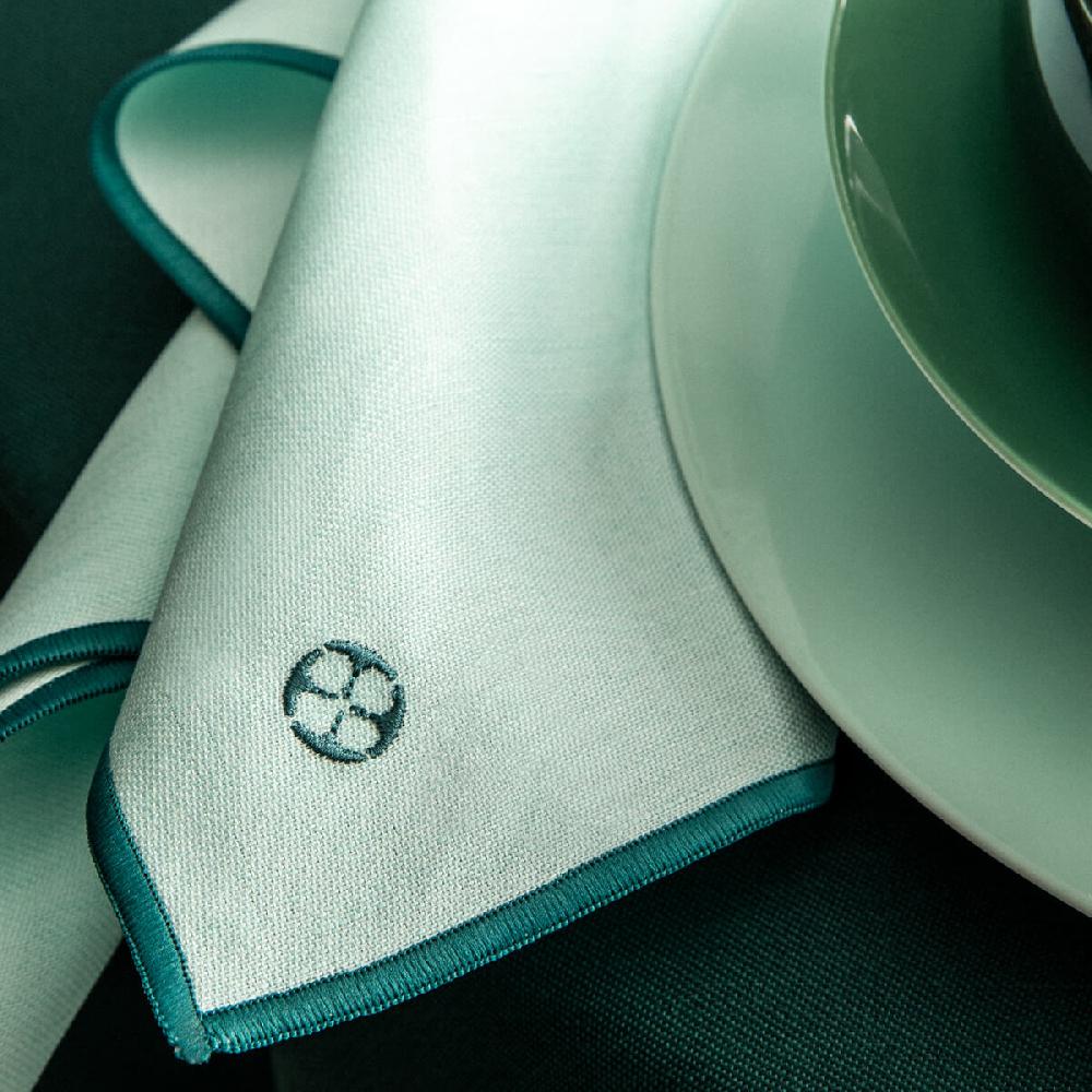 Degrenne Paris NUANCES COTON & LIN VERT MENTHE Lot De 4 Serviettes 50 X 40 Cm