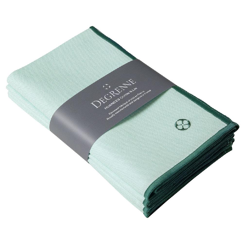 degrenne paris NUANCES COTON & LIN VERT MENTHE Lot de 4 serviettes 50 x 40 cm