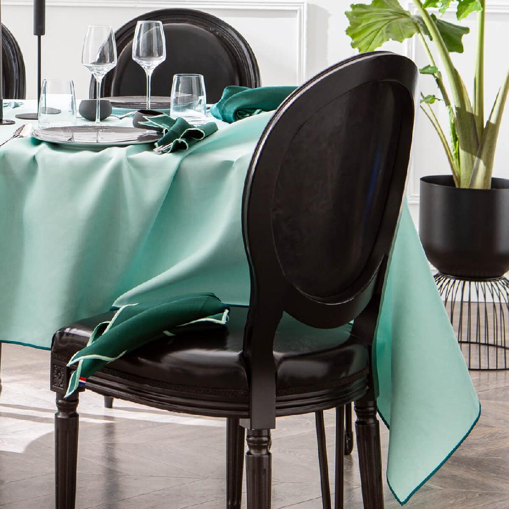 Degrenne Paris NUANCES COTON & LIN VERT MENTHE Nappe Carrée 180 X 180 Cm