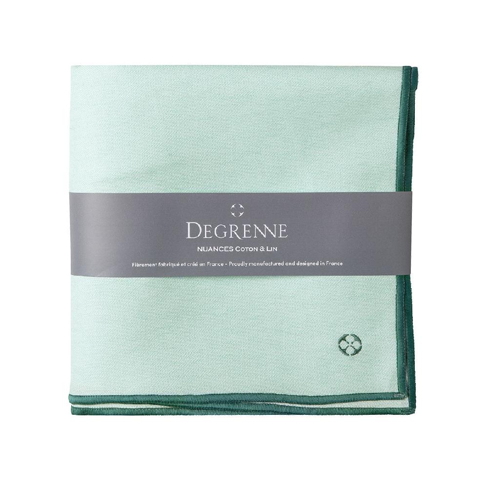 Degrenne Paris NUANCES COTON & LIN VERT MENTHE Nappe Carrée 180 X 180 Cm