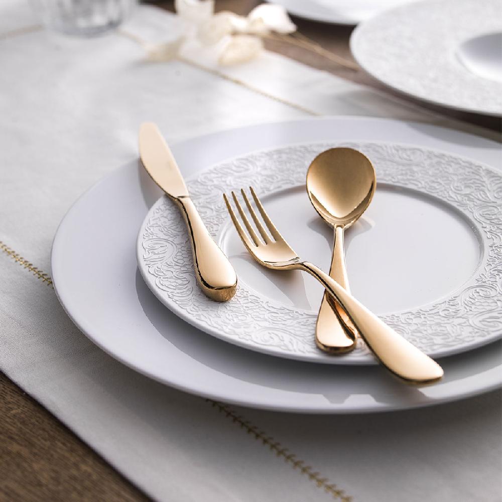 Degrenne Paris ONDE GOLD Couteau De Table Monobloc Lame Scie Ronde