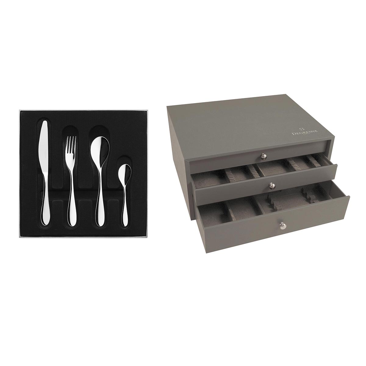 degrenne paris ONDE MIROIR Colis écrin 100 couverts