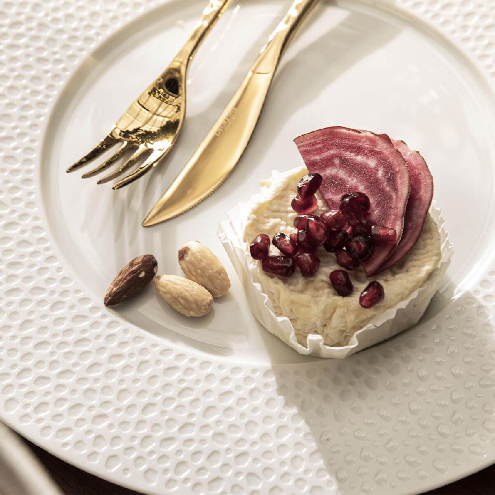 Degrenne Paris PERLES DE ROSEE BLANCHES Assiette 28 Cm