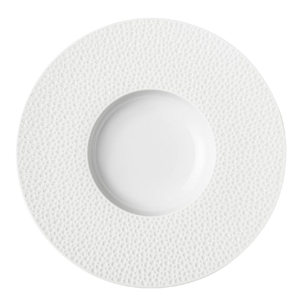 Degrenne Paris PERLES DE ROSEE BLANCHES Assiette Gourmet Grand Bassin 30 Cm