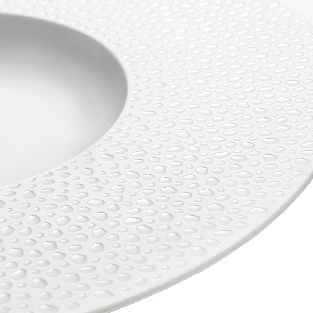Degrenne Paris PERLES DE ROSEE BLANCHES Assiette Gourmet Grand Bassin 30 Cm