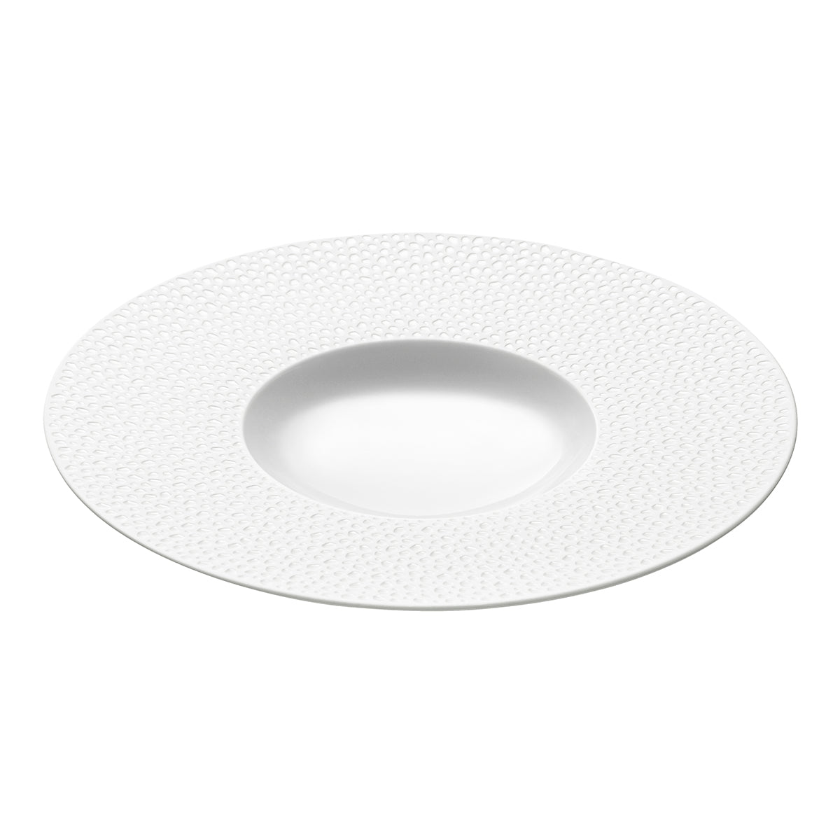 degrenne paris PERLES DE ROSEE BLANCHES Assiette gourmet grand bassin 30 cm