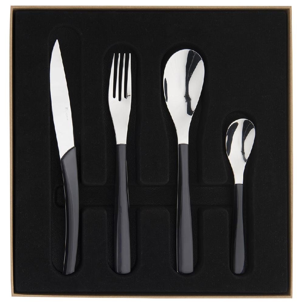 degrenne paris QUARTZ MIROIR CARBONE Coffret 24 couverts