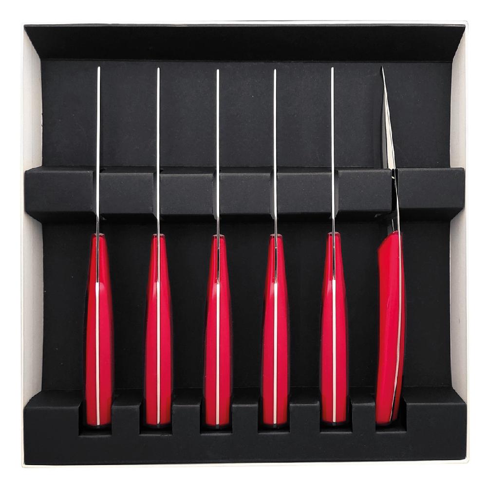Degrenne Paris QUARTZ MIROIR ROUGE Coffret 6 Couteaux à Steak